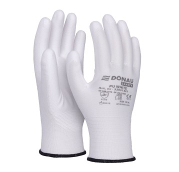 Rękawice DONAU SAFETY PU White, kat. II, rozm. 10,