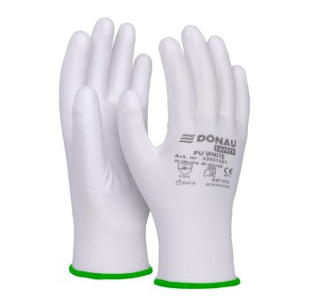 Rękawice DONAU SAFETY PU White, kat. II, rozm. 11,