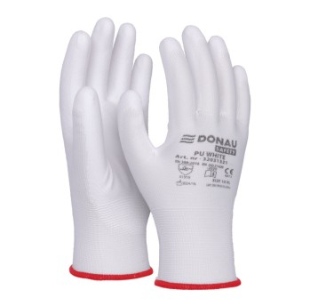 Rękawice DONAU SAFETY PU White, kat. II, rozm. 6,