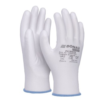 Rękawice DONAU SAFETY PU White, kat. II, rozm. 9,