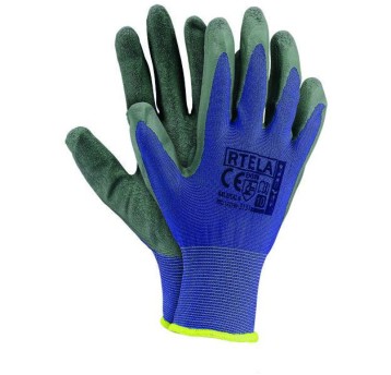 Rękawice powlekane niebiesko-szary rozmiar 8 RTEL