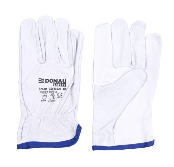 Rękawice robocze DONAU SAFETY sk.kozia 10/XL białe
