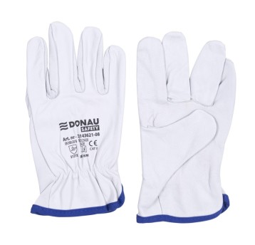 Rękawice robocze DONAU SAFETY sk. kozia 7/S, białe