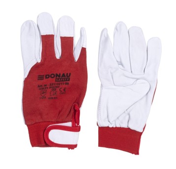 Rękawice robocze DONAU SAFETY skóra kozia rzep 9/L