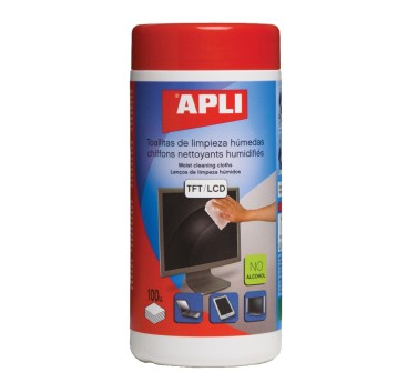 Ściereczki do czyszczenia ekranów APLI, tuba, 100