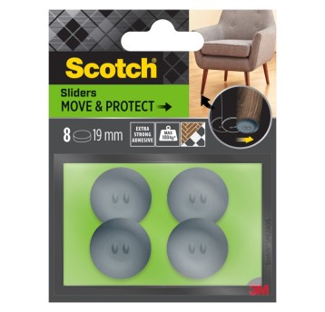 SCOTCH podkł. ochr.-ślizg. okr. 19mm 8szt szare