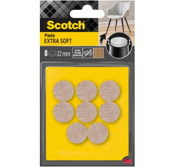SCOTCH podkładki wełna okrągłe 22mm 8szt beż.