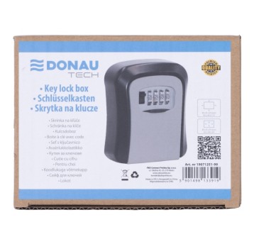 Skrytka na klucze DONAU TECH, 115x95x40 mm, czarno