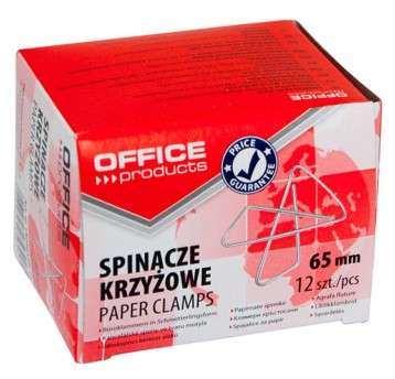 Spinacze krzyżowe OFFICE PRODUCTS, 65mm, 12szt.,