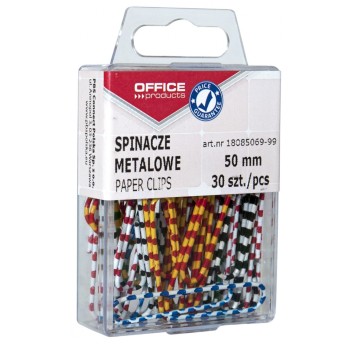 Spinacze metalowe OFFICE PRODUCTS Zebra, powlekan