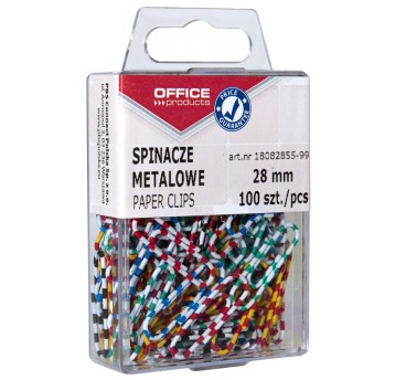 Spinacze metalowe OFFICE PRODUCTS Zebra, powlekan
