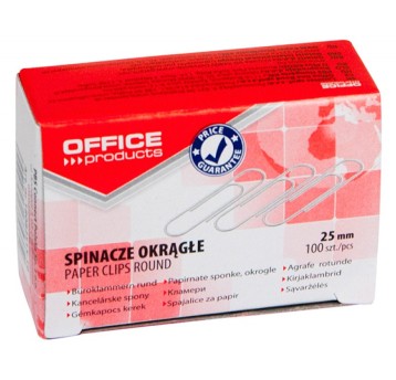 Spinacze okrągłe OFFICE PRODUCTS, 25mm, 100szt.,