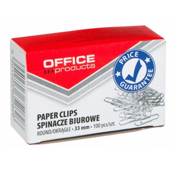 Spinacze okrągłe OFFICE PRODUCTS, 33mm, 100szt., s