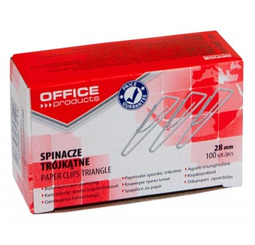 Spinacze trójkątne OFFICE PRODUCTS, 28mm, 100szt.