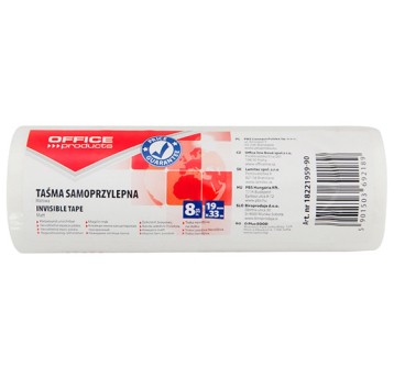 Taśma biurowa OFFICE PRODUCTS, 19mm, 33m, 8szt.,