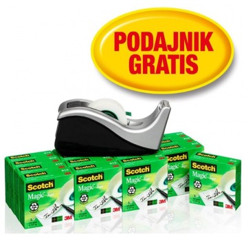 Taśma biurowa SCOTCH® Magic™ (8-1933R16C60), mato