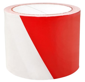Taśma ostrzegawcza, 75mm, 100m, biało-czerwona