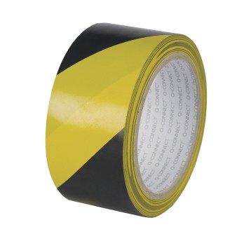 Taśma ostrzegawcza Q-CONNECT, 48mm, 20m, czarno-ż