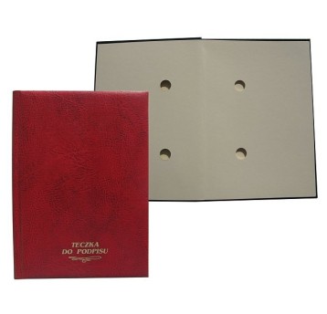 Teczka do podpisu 10k bordo WARTA grzbiet kryty 1