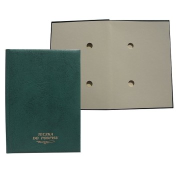 Teczka do podpisu 10k zieleń WARTA grzbiet kryty