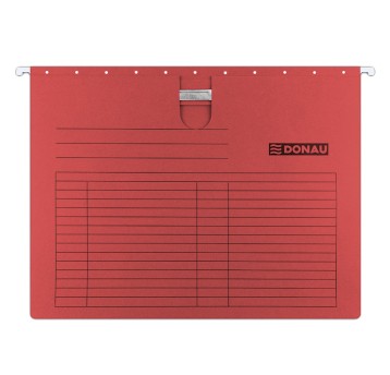 Teczka zawieszkowa DONAU z wąsem, A4, 230gsm, cze