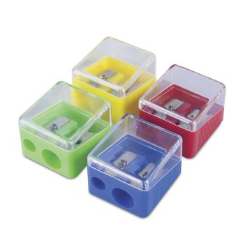 Temperówka DONAU, plastikowa, podwójna, mix kolor