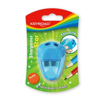 Temperówka KEYROAD Star, plastikowa, podwójna, bl