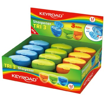 Temperówka KEYROAD Tri 3, plastikowa, potrójna, z
