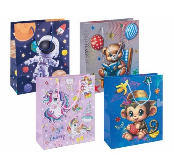 Torebka na prezenty DONAU HOME, 25x30x10cm, mix