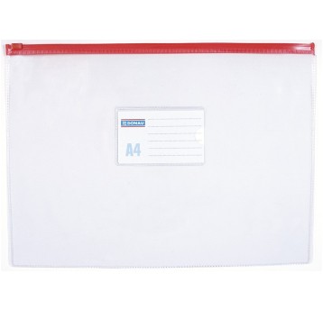Torebka z suwakiem DONAU, PVC, A4, transparentna