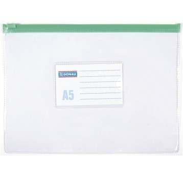 Torebka z suwakiem DONAU, PVC, A5, transparentna