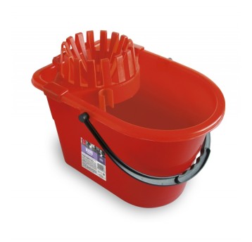 Wiadro ANNA ZARADNA, z wyciskaczem, 14 l, czerwon