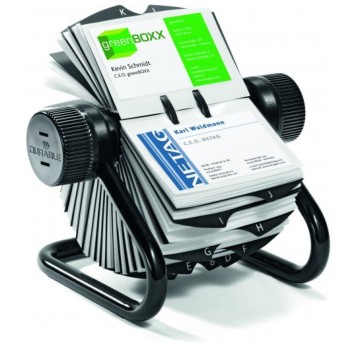 Wizytownik obrotowy na 400wiztówek A-Z czarny DUR