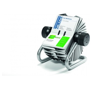 Wizytownik obrotowy na 400wiztówek A-Z srebrny DU