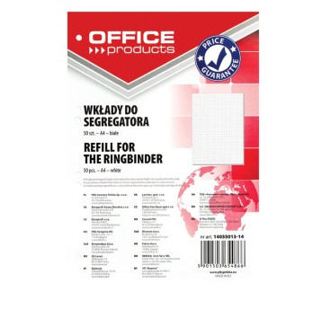 Wkład do segregatora OFFICE PRODUCTS, A4, w kratk
