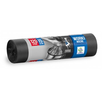 Worki na śmieci ANNA ZARADNA, mocne, 120 l, 15 szt