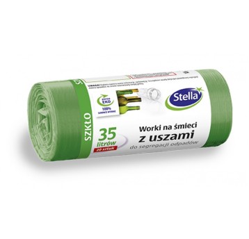 Worki z uszami STELLA, do segregacji szkła, 35 l,