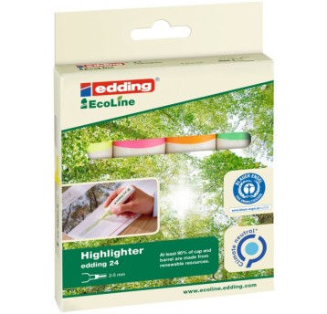 Zakreślacze ekologiczne etui 4 kol. 24/4S ED EDDIN