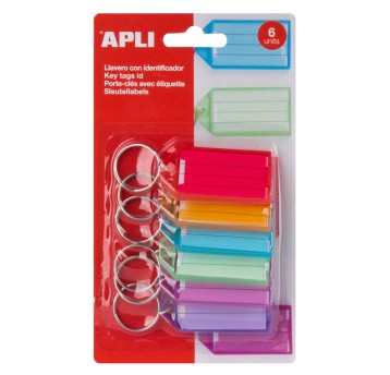 Zawieszki na klucze APLI, 29x56mm, 6szt., blister