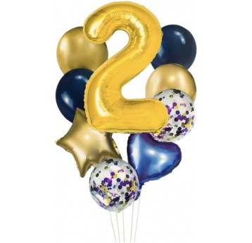 Zestaw balonów cyfra 2 BCF-204-2 GO PARTY