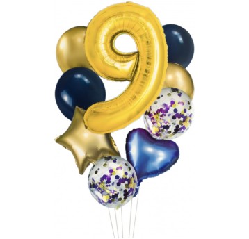 Zestaw balonów cyfra 9 BCF-204-9 GO PARTY