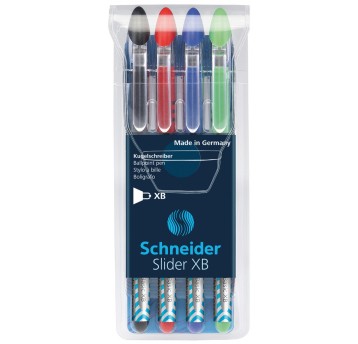 Zestaw długopisów SCHNEIDER Slider Basic, XB, 4 s