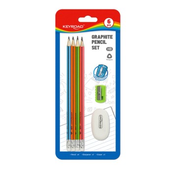 Zestaw ołówków dreanianych KEYROAD, z gumką i tem