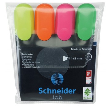 Zestaw zakreślaczy SCHNEIDER Job, 1-5 mm, 4 szt.,