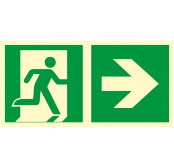 Znak TDC, Kierunek ewakuacji – w prawo 1